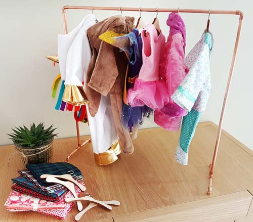 Make a Doll's Clothes Rail from Copper Pipe
