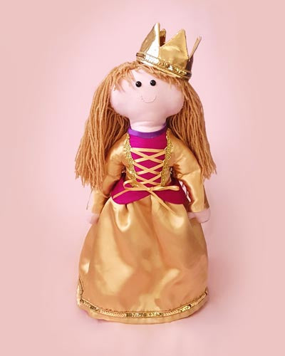 princess and crown rag doll sewing pattern front