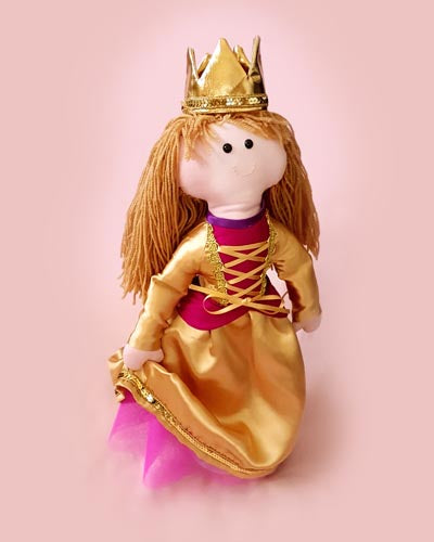 princess and crown rag doll sewing pattern side