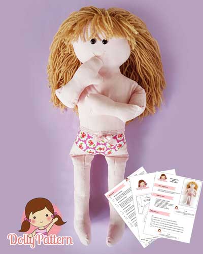 Custom Rag Doll Sewing Pattern - 'Dolly' only